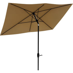 Outsunny - Parasol rectangulaire inclinable de jardin avec manivelle métal polyester haute densité anti uv 50+ chocolat