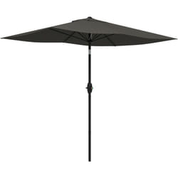 Outsunny - Parasol rectangulaire inclinable de jardin avec manivelle métal polyester haute densité anti uv 50+ gris