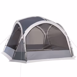 Tente de camping dôme familiale 6-8 personnes - 4 portes - dim. 350L x 350l x 230H cm - blanc gris