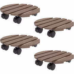 Cet ensemble de 4 supports de plantes à roulettes en bois composite d'Outsunny est un indispensable pour déplacer facilement ...