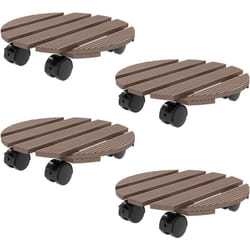 Outsunny - Lot de 4 supports ronds pour plantes avec roulettes intérieur extérieur
