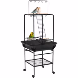 Offrez à votre oiseau un lieu de jeu et de repos agréable avec l'aire de jeu sur roulettes pour oiseaux PawHut. Équipée de 4  ...