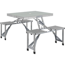 Outsunny - Ensemble table et chaise de camping pliant forme valise pique-nique alu