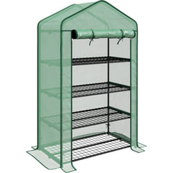 Outsunny - Serre de jardin balcon étagère serre 4 niveaux acier bâche pe haute densité vert