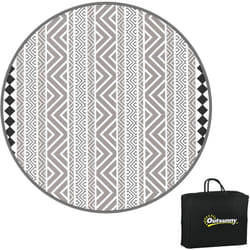Outsunny - Tapis d'extérieur réversible imperméable ø 180 cm sac de transport pp multicolore
