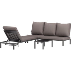 Outsunny - Ensemble de 2 bains de soleil inclinables avec matelas déhoussables