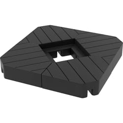 Lot de 4 dalles de lestage parasol déporté piètement croix - à lester eau ou sable - hdpe noir
