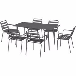 Ce splendide ensemble de jardin composé d'une table à manger de jardin accompagnée de 6 chaises empilables sublimera votre ex ...