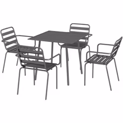 Ce splendide ensemble de jardin composé d'une table à manger de jardin accompagnée de 4 chaises empilables sublimera votre ex ...
