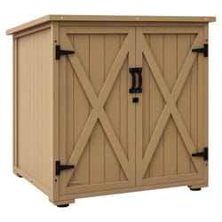Outsunny - Armoire de rangement pour le jardin - Bois de sapin - 77.5x88x90cm - Bois naturel