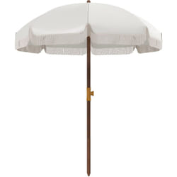 Outsunny - Parasol droit de plage jardin style bohème à franges UV40+ crème