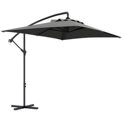 Parasol déporté rectangulaire dim. 294L x 193l x 250H cm pied en croix gris