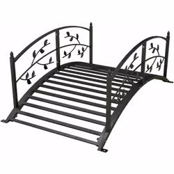 Le pont d'étang de style vintage d'Outsunny pour jardin comprend des balustrades de sécurité et ajoute une charmante décorati ...