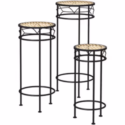 Ce magnifique ensemble de 3 supports de pot de fleurs vous permettra de mettre en valeur vos fleurs et de décorer avec élégan ...