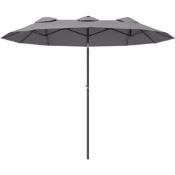 Ce grand modèle de parasol double inclinable en acier et polyester haute densité couvrant une longueur totale de 2,85 m vous  ...