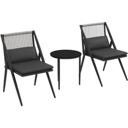 Outsunny - Ensemble bistro de jardin design Acapulco 2 places 3 pièces avec coussins