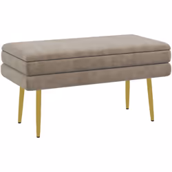 Cette magnifique banquette style classique chic allie à la fois sobriété et raffinement. Son piètement métal doré et assise a ...