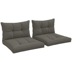 Lot de 4 coussins pour le jardin - Outsunny - avec 2 coussins dassise et 2 coussins de dossier - polyester - gris anthracite