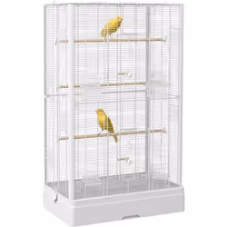 Avez-vous vu cette petite cage à oiseaux de PawHut ? Cette volière comprend 5 perchoirs (3 grands et 2 petits) et 4 récipient ...