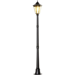 Outsunny - Lampadaire lanterne led de jardin - capteur, réglable - h. 1,96 m - alu noir