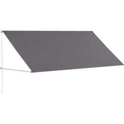 Outsunny - Store banne manuel rétractable inclinaison réglable 300 x 120 cm alu polyester gris