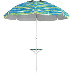 Outsunny - Parasol inclinable réglable de plage protection UV50+ Ø190 cm sac et porte-gobelets inclus