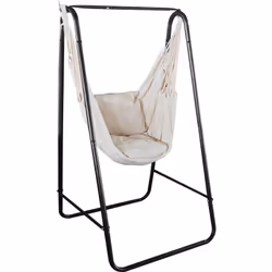 Profitez d'un moment de détente dans votre jardin avec la chaise hamac Outsunny. Son cadre métallique robuste associé à un ha ...