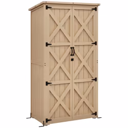 Outsunny - Armoire de jardin - Bois de sapin - 90x54.5x168.5cm - Bois naturel