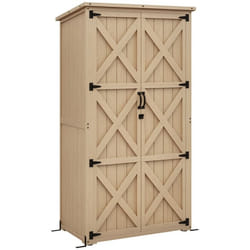 Outsunny - Armoire de jardin - Bois de sapin - 90x54.5x168.5cm - Bois naturel