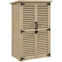 Outsunny - Armoire de jardin abri de jardin 2 portes persiennes 2 étagères toit bitumé bois sapin pré-huilé