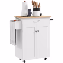Transformez votre cuisine en un paradis culinaire avec notre îlot de cuisine ! Ce chariot de cuisine sur roulettes offre beau ...