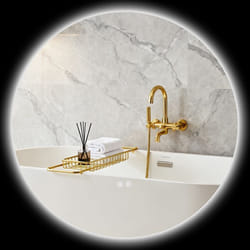 kleankin Miroir rond lumineux LED de salle de bain 80 cm avec éclairage interrupteur tactile système antibuée luminosité réglable