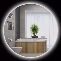 Le miroir mural rond avec LED est l'ajout parfait à votre espace de salle de bains. Doté d'un éclairage LED à trois couleurs  ...