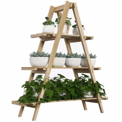 Outsunny - Étagère à fleurs - Bois de sapin - 100x36x112cm - Bois naturel