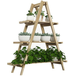 Outsunny - Étagère à fleurs - Bois de sapin - 100x36x112cm - Bois naturel