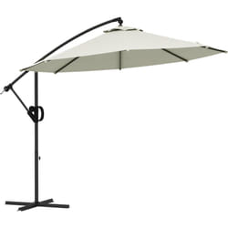 Parasol déporté octogonal inclinable ø 2,93 x 2,60 m avec pied métal époxy alu crème