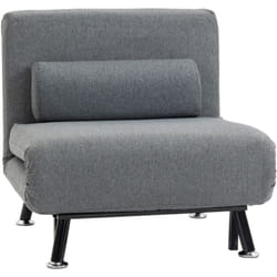 Homcom - Fauteuil convertible 3 en 1 chauffeuse lit avec coussin gris