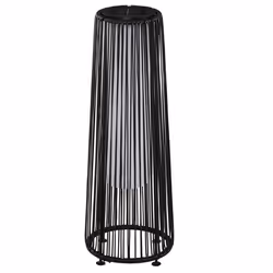 Lampadaire LED de jardin Outsunny style colonial dim. Ø 215 x 61H cm résine tressée filaire noir