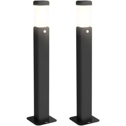 Outsunny - Lot de 2 lampes d'extérieur - bornes lumineuses led - norme IP65 - alu noir