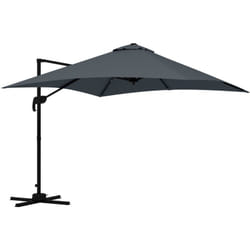 Outsunny - Parasol déporté carré inclinable pivotant 360° manivelle piètement acier dim. 2,95L x 2,95l x 2,66H m gris