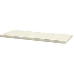 Coussin de banc de jardin déhoussable - coussin balancelle - dim. 120L x 50l cm - rembourrage 8 cm - cordons d'attache - polyester crème