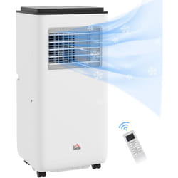 Climatiseur portable 10000 BTU/h - ventilateur, déshumidificateur 22 m² max. - réfrigérant naturel R290 - télécommande, timer - blanc