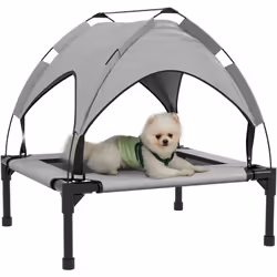 Ce superbe lit de camp pour chien bicolore gris clair noir avec velum en forme de dôme apportera une touche d'originalité, de ...