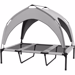 Ce superbe lit de camp pour chien bicolore avec velum en forme de dôme apportera une touche d'originalité, de modernité et d' ...