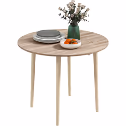 Cette jolie table ronde pliante est à la fois pratique et fonctionnelle. Avec un style contemporain épuré coloris uni très él ...