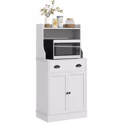 Optimisez votre cuisine ou salle à manger avec cette armoire pour micro-ondes HOMCOM. Ultra pratique, avec ses nombreux espac ...