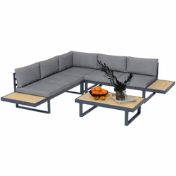 Ce magnifique salon de jardin d'angle Outsunny sublimera votre intérieur (véranda) ou extérieur (terrasse, balcon, jardin) gr ...