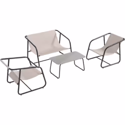Ce splendide salon de jardin extérieur se composant d'un canapé 2 places, de 2 fauteuils et d'une table basse pourra accueill ...