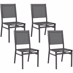 Ce joli lot de 4 chaises de jardin sublimera votre extérieur avec le revêtement en textilène. Doté d'assise profonde et de do ...