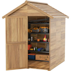 Outsunny - Abri de jardin surface 2,88 m² dim. 1,97L x 1,8l x 2,2H m cabanon porte fenêtre plancher inclus bois pré-huilé